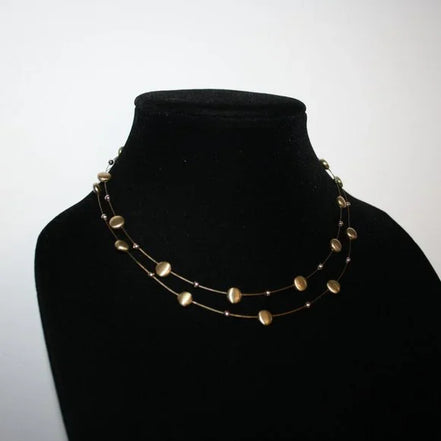 Brushed Metal Bubble Illusion Necklace And Earrings Set  #SCE15101