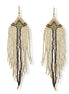 Ivory,Black, And Gold Bohemian Seed Bead Long Tassel Earrings #SH-ER-1195(OE25)