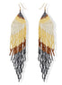 Cream,White,Black, And hematite Bohemian Seed Bead Long Tassel Earrings #SH-ER-1196(OD26)