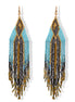 Blue,Black, And Gold Bohemian Seed Bead Long Tassel Earrings #SH-ER-1197(OE26)