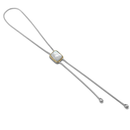 TWO TONE MOTHER OF PEARL PENDANT ENGRAVED TASSEL NECKLACE #12505NK-MOP (FE18/FC18)