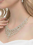 GOLD CRYSTAL CHOKER NECKLACE AND EARRINGS SET #SQ6027G (AF5/TF3)