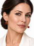 Gold Tone Red/Garnet Square  Leverback Earrings for Women – 0.8" Dangle Earrings | Elegant Fashion Jewelry#SQ787-E7715-1GGA(TE15)
