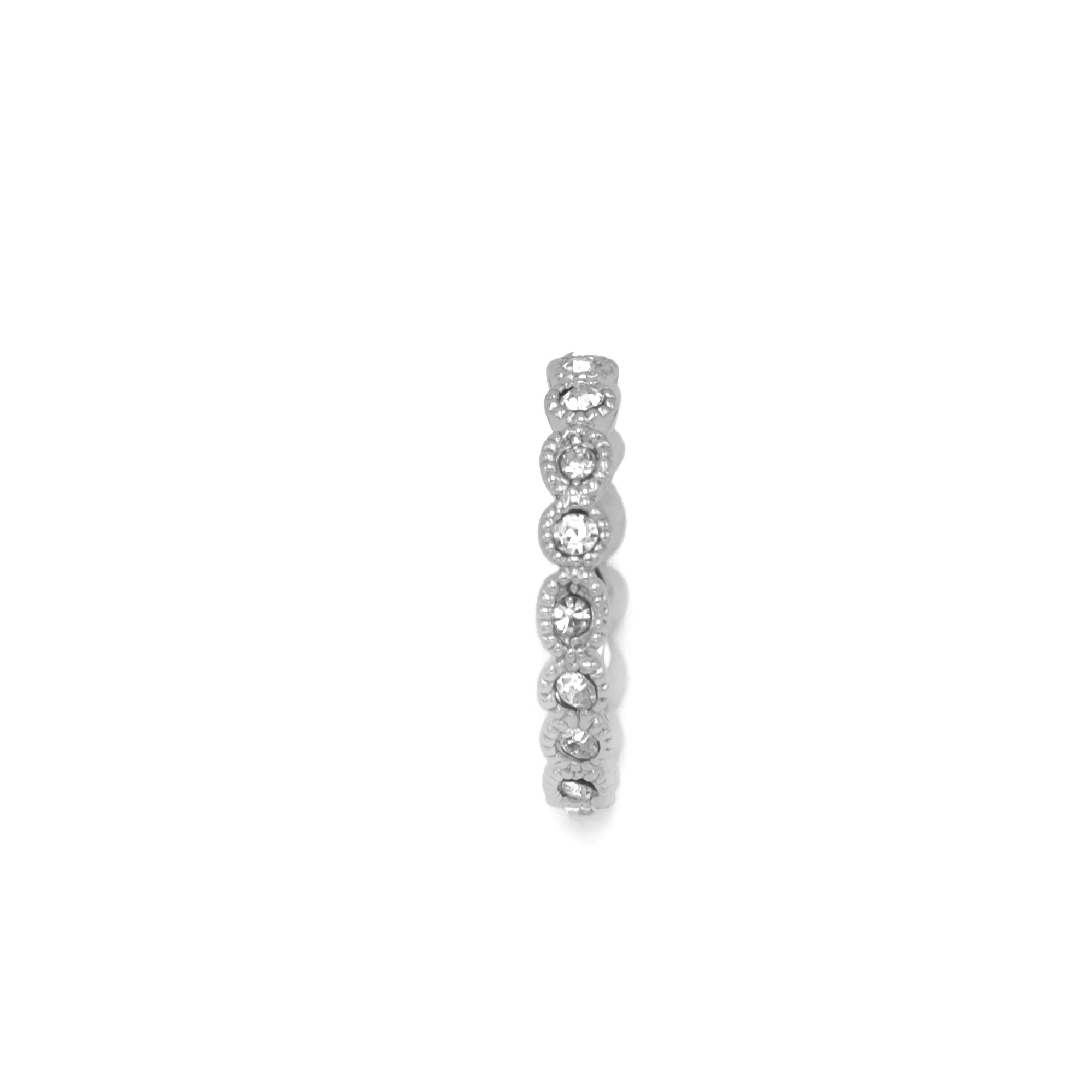 RHODIUM CRYSTAL RING #2223R/CL
