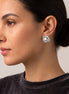 Tazza Women's Silver-Tone Love Knot White Faux Pearl Stud Earrings | Vintage Twisted Swirl Button Earrings | Elegant Fashion Costume Jewelry #SWR-CP5602 RHO (GB17)