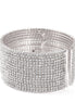 SILVER CRYSTAL COIL 15 ROW MEMORY WIRE BRACELET #SWY-18158S-15R (KNA2-B2-C2)