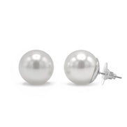 Rhodium White 16Mm Pearl Stud Earring #HNE90895-16MMRDWH(EH1)