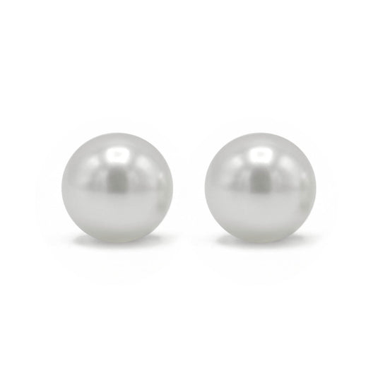 Rhodium White 8Mm Pearl Stud Earring #HNE90895-8MMRDWH(LH1)