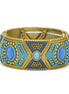 GOLD BLUE AND TURQUOISE STRETCH  BRACELET #SWR-CP6400 (SA17)