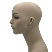 TWO TONE ABALONE ENGRAVED STUD EARRING #12505ER-AB (FE6)