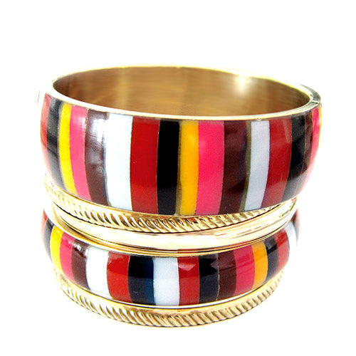 GOLD MULTI COLOR BANGLE SET  #BL100787_MLT (I2/B120/XE11)