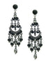 HEMATITE BLACK BEJEWELED CHANDELIER EARRINGS  #HNE21664_BLACK (JA7)