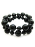 BLACK HINGED BRACELETS  #HNB77907-2_BLACK (NE12)