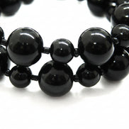 BLACK HINGED BRACELETS  #HNB77907-2_BLACK (NE12)