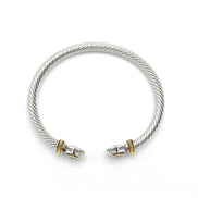 TWO TONE SIAM RED CRYSTAL CLASSIC CABLE BRACELET #12550BR-SIAM(FB22/FH5)