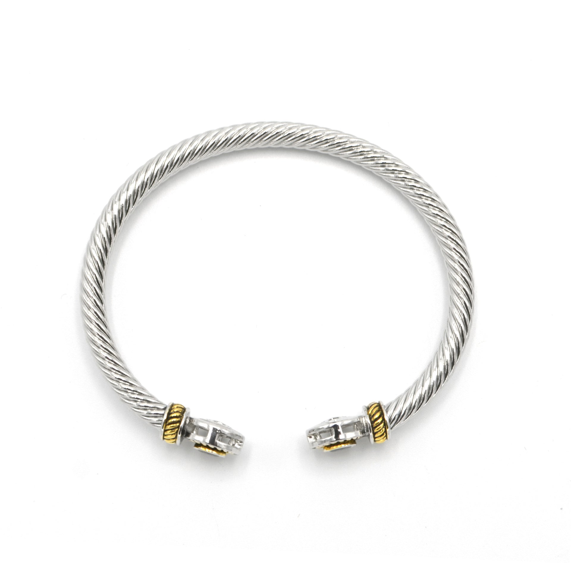 TWO TONE SIAM RED CRYSTAL CLASSIC CABLE BRACELET #12550BR-SIAM(FB22/FH5)