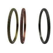 3TONE BURNED MESH BANGLE SET OF 3 PIECE  #JB110_BURNISHED (PG7/14FL/Showroom)