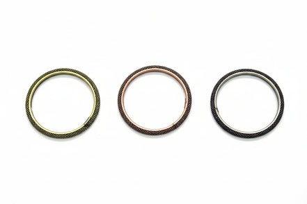 3TONE BURNED MESH BANGLE SET OF 3 PIECE  #JB110_BURNISHED (PG7/14FL/Showroom)