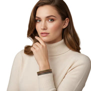 3TONE BURNED MESH BANGLE SET OF 3 PIECE  #JB110_BURNISHED (PG7/14FL/Showroom)