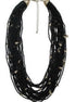 Black Glass Seed beads multi layered necklace #ADX0222718(BOHO)