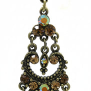 CHAMPAGNE BEJEWELED CHANDELIER EARRINGS  #HNE21664_G-TPZ (JB8/LH14)