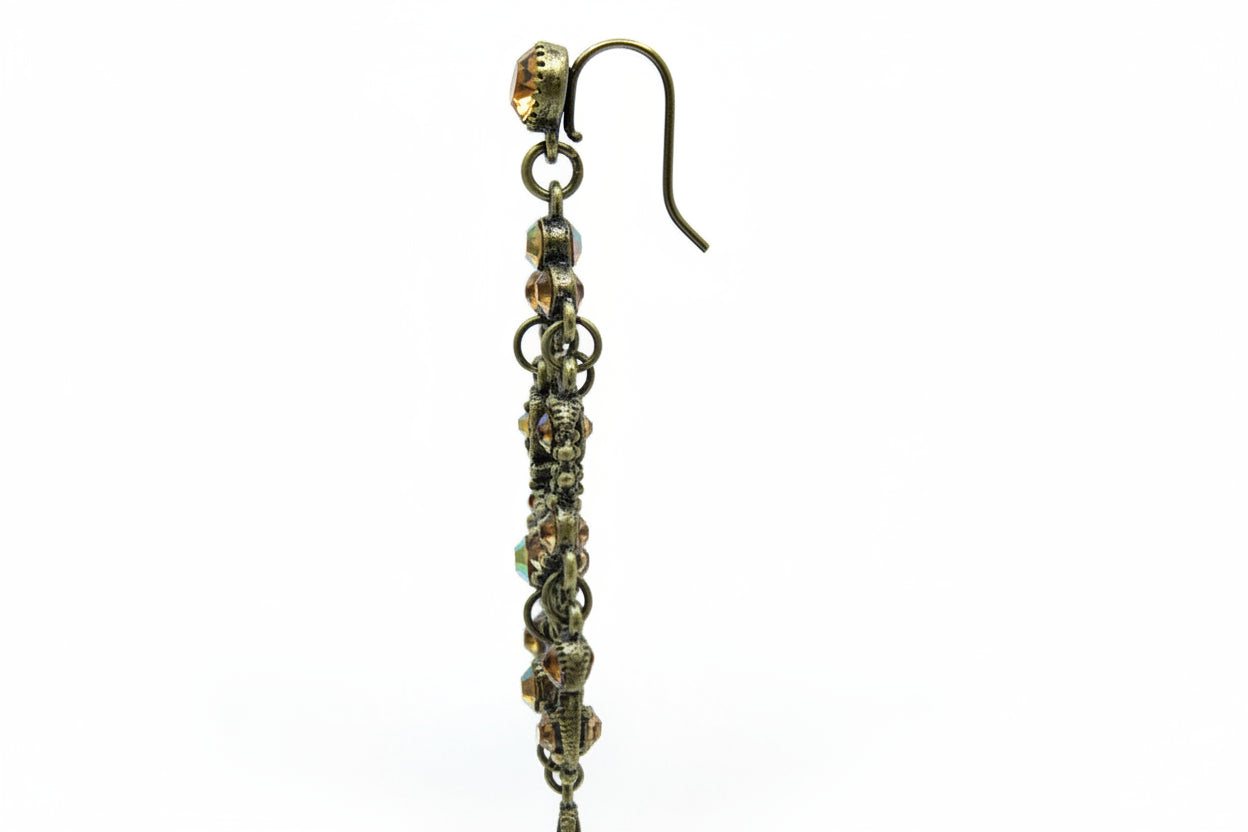 CHAMPAGNE BEJEWELED CHANDELIER EARRINGS  #HNE21664_G-TPZ (JB8/LH14)