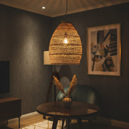 Bohemian Rattan Woven Pendant Light Classic Ceiling Lighting Fixture 22x16