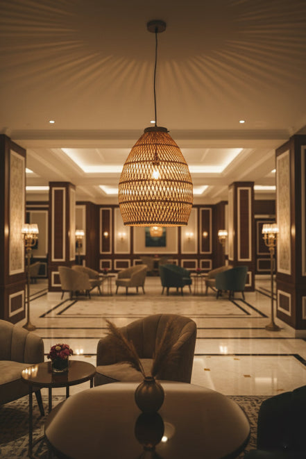 Bohemian Rattan Woven Pendant Light Classic Ceiling Lighting Fixture 22x16" #FW-CHANDELIER LIGHT1