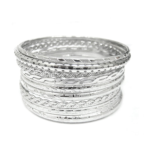 RHODIUM BANGLE SET  #HB1108_RHOD (JD8)