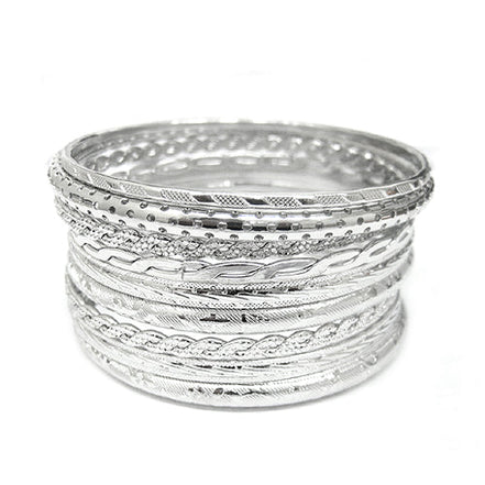 RHODIUM BANGLE SET  #HB1108_RHOD (JD8)