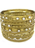 GOLD CLEAR RHINESTONE SET OF 18 PCS BANGLES  #KB00704_GLD-CRY (RA15)
