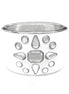SILVER WHITE RHINESTONE SNOW FLOWER ENAMEL HINGED BRACELET  #HB2920_SIL-WHT