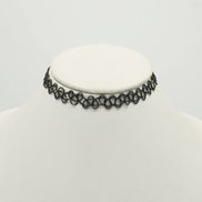 BLACK CHROCHET STRETCH TATTOO CHOKER NECKLACE #FW-CROCHNET