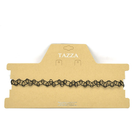 BLACK CHROCHET STRETCH TATTOO CHOKER NECKLACE #FW-CROCHNET