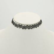 Black Crochet Stretch Tattoo Choker Necklace – Vintage 90s Style Elastic Choker #FW-CROCHNET