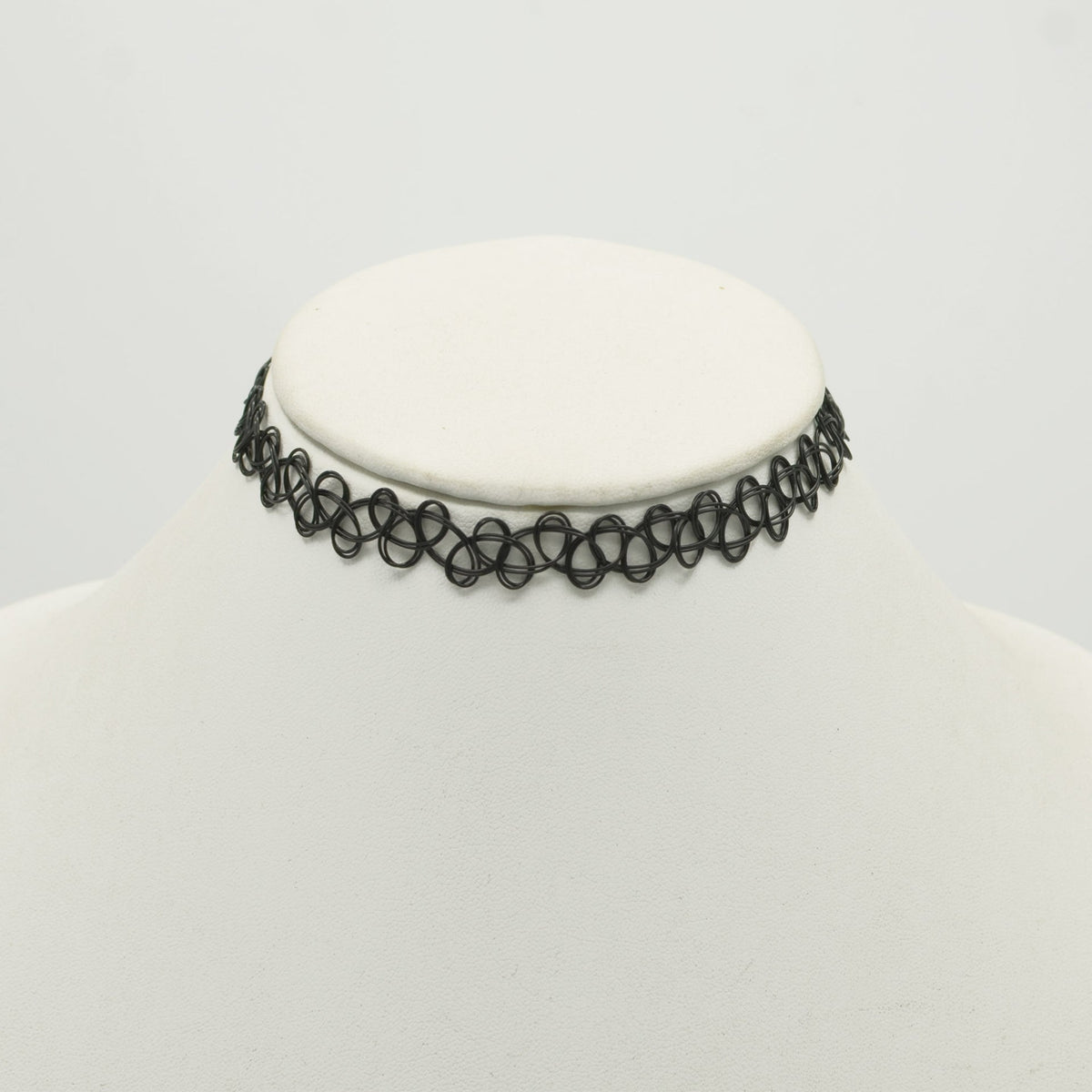 Black Crochet Stretch Tattoo Choker Necklace – Vintage 90s Style Elastic Choker #FW-CROCHNET