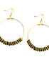 GOLD BLACK ROUND EARRINGS  #ER1326_G-BLACK (LG6)