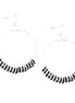 SILVER-BLACK ROUND EARRINGS  #ER1326_S-BLACK (LE5)