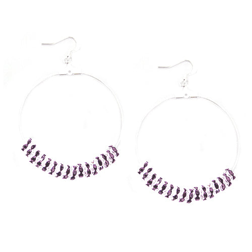 SILVER LT. AMETHYST ROUND EARRINGS  #ER1326_S-LT.AMY (LF5)