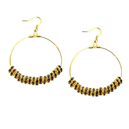 GOLD TOPAZ ROUND EARRINGS  #ER1326_G-TOPAZ (LB5)