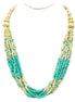 MULTI COLOR TURQUOISE AND LIGHT BROWN WOOD NECKLACES  #N52051_TQ-MIX (QD5)