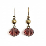 AMETHYST ROCK CANDY GOLD DANGLE EARRINGS  #HNE78097_AMY (KB2)