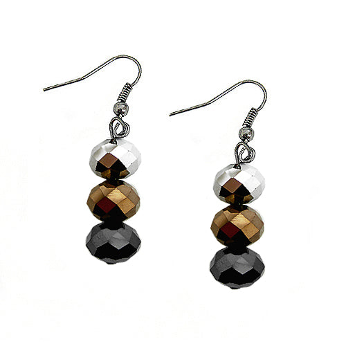 BLACK EARRINGS  #HNE91069_BLK-COP (TF11)
