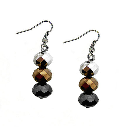 BLACK EARRINGS  #HNE91069_BLK-COP (TF11)