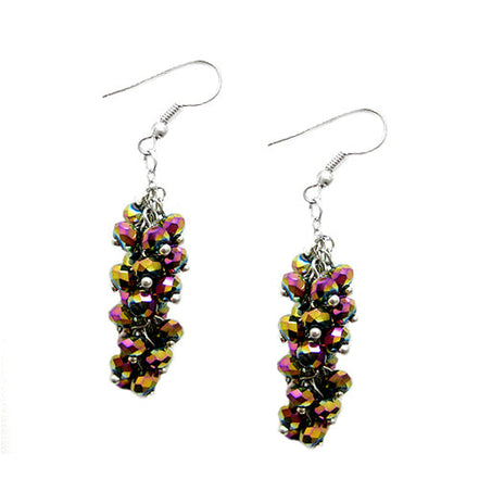 FG1074RVO Rainbow AB Mini Glass Crystal Chandelier Earrings
