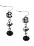 HEMATITE MULTI COLOT BLACK AND SILVER FIREBALL ROCK CANDY MIXED DANGLE EARRINGS  #HNE78098_H-BLK (TG3/B710)