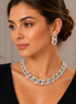 Silver-Tone Chunky Link Statement Necklace & Double Link Drop Earring Set – 16" Necklace, 1.5" Earrings #FW-SET99S