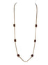 Gold chain with ruby red squares