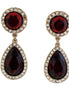 Ruby red Teardrop Earrings with rinestones border