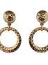 Gold Double Round Metal Earrings